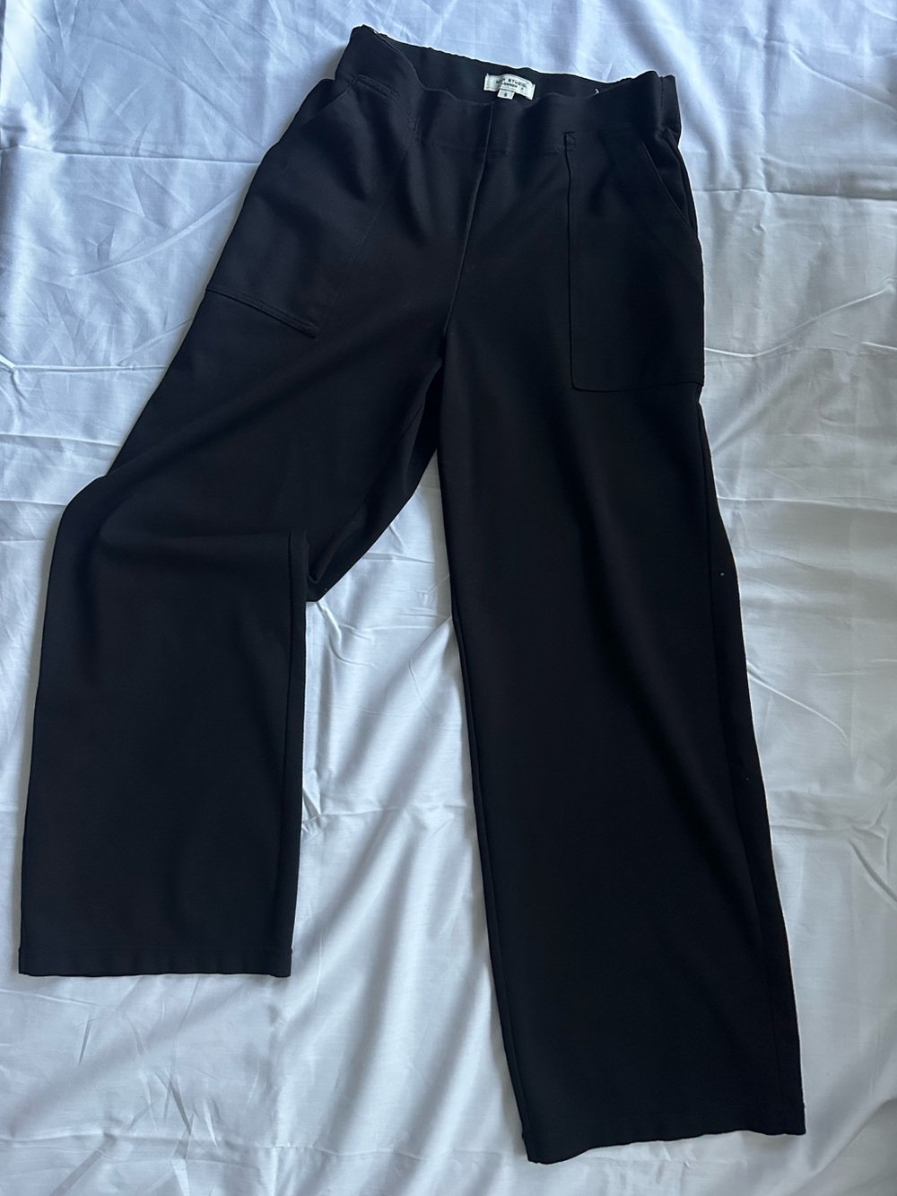 MAX STUDIO London Black Wide Leg Ponte Pull On Pants Size S